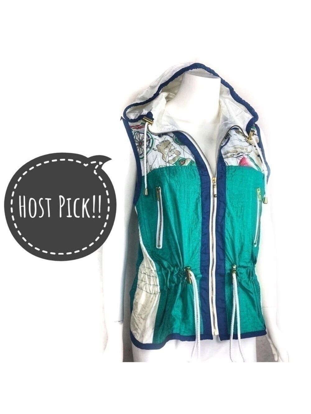 EUC-VINTAGE ActiveFrontier Hooded Windbreaker Vest
